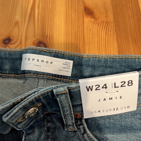 Topshop Jamie High Waisted Skinny Jeans NWT Size 0P JB - Picture 6 of 8